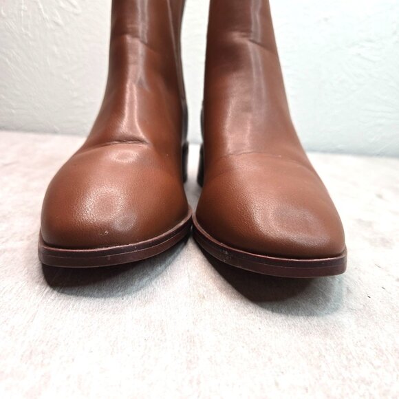 J. Crew Western Chelsea Boots Size 7 Brown Faux Leather Low Heel Ankle Booties - Picture 3 of 12
